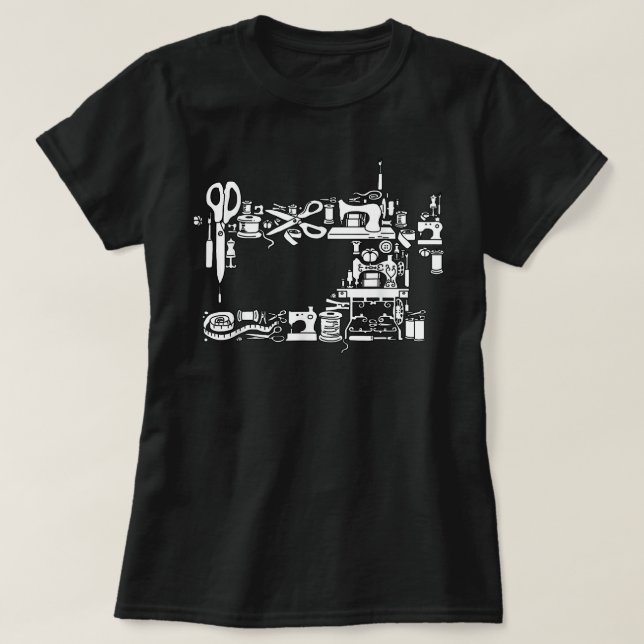 Quilting T Sewing Machine Tools Gifts For Quilters T-Shirt (Design Front)