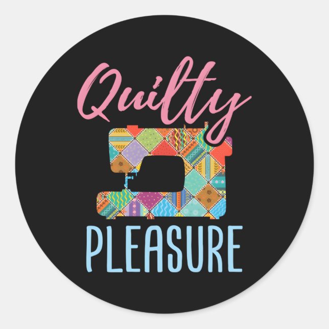 Quilting Themed Quilter Quilters Sewing Machine Classic Round Sticker (Front)