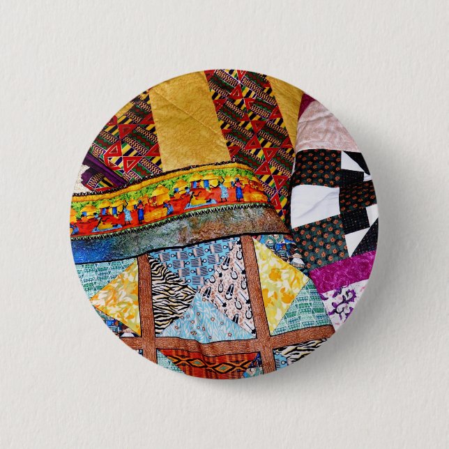 Quilts and Quilting Customizable 2 Inch Round Button (Front)