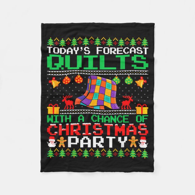 Quilts Christmas Party Quilts Quilting Christmas U Fleece Blanket (Front)