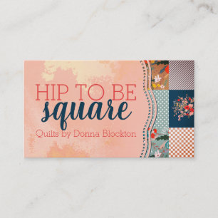 Quilts quilting quilter fabric block seamstress business card