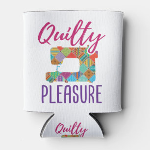 Quilty Pleasure Quilting Lover Quilter Sew Quilts Can Cooler