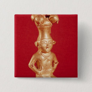 Quimbaya container in the form 2 inch square button
