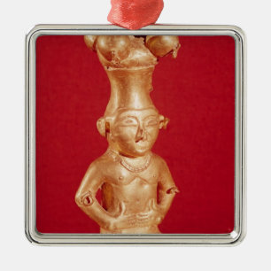 Quimbaya container in the form metal ornament
