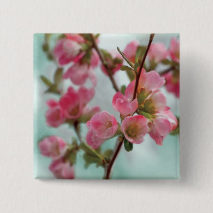 Quince Blossoms 2 Inch Square Button