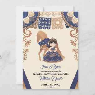 Quince Charro Invitation Royal Blue Charro Invitat