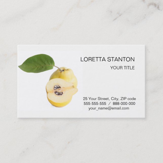 Quince fruits business card (Front)