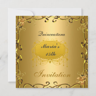 Quinceañera 15 Anniversaire Invitation Or