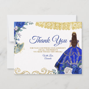 Quinceañera 15 Anos Royal Blue Carte de remercieme