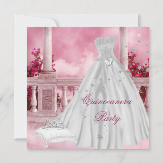 Quinceanera 15th 15 Birthday Party Tiara Invitation