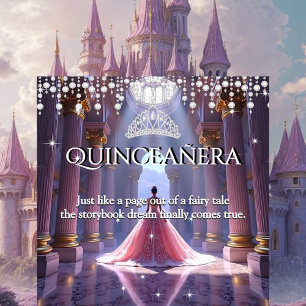 Quinceanera 15th Birthday Palace Purple Pink Invitation