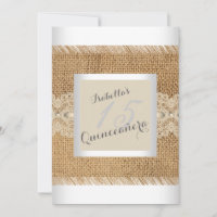Quinceanera 15th Birthday Party beige lace Burlap