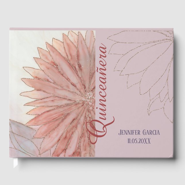 Quinceanera 15th Birthday Party Guest Book (Front)