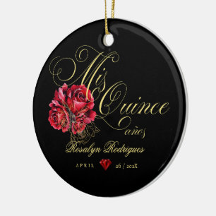 Quinceanera 15th Birthday Party Personalized  Ceramic Ornament