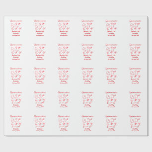 Quinceanera 15th birthday red beach party tree sun wrapping paper