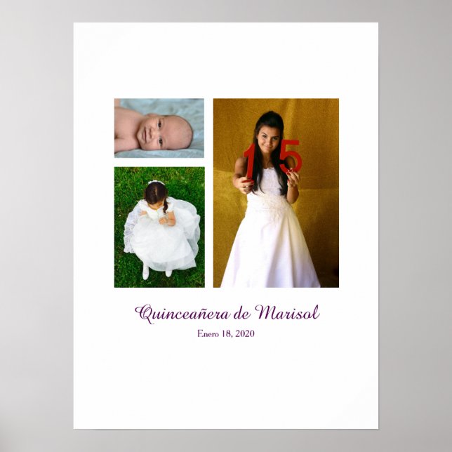 Quinceañera 15th birthday Sign In Party Board (Front)