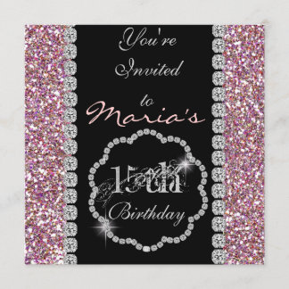 QUINCEANERA 15th BLING Birthday Invitations