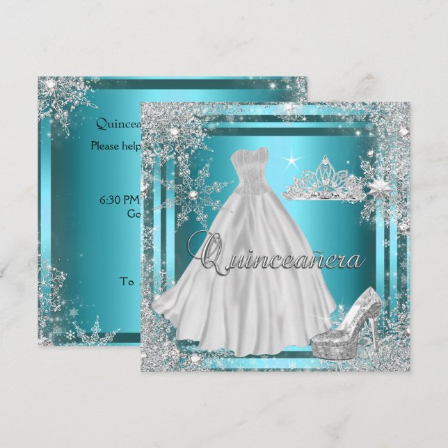 Quinceanera 15th Elite Elegant Birthday Party Invitation (Front/Back)