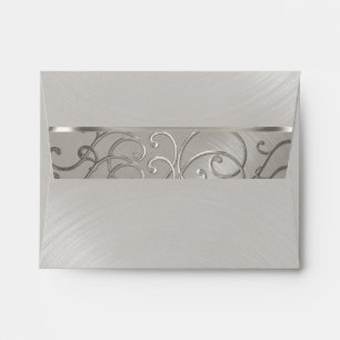 Quinceanera All Silver Filigree Swirls Envelopes
