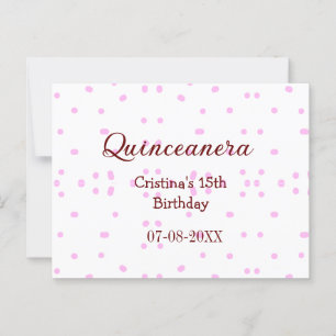 Quinceanera anos 15th birthday add name pink dots postcard