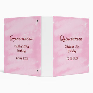 Quinceanera anos 15th birthday add name texture ye binder