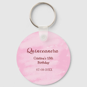Quinceanera anos 15th birthday add name texture ye keychain
