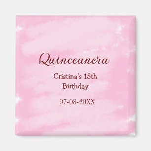 Quinceanera anos 15th birthday add name texture ye magnet
