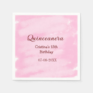 Quinceanera anos 15th birthday add name texture ye napkin