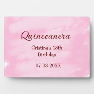 Quinceanera anos 15th birthday add name texture ye plaque