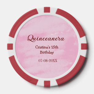 Quinceanera anos 15th birthday add name texture ye poker chips