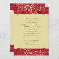 Quinceañera Any Colour Border Gold Filigree Swirls