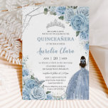 Quinceañera Baby Soft Blue Floral Princess 15 Años Invitation<br><div class="desc">Personalize this lovely quinceañera invitation with own wording easily and quickly,  simply press the customize it button to further re-arrange and format the style and placement of the text.  Matching items available in store!  (c) The Happy Cat Studio</div>