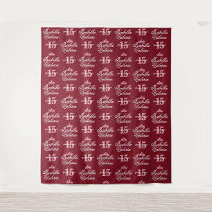 Quinceanera Backdrop Step and Repeat Tapestry