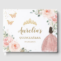 QUINCEANERA Blush Floral Princess Butterflies Gold