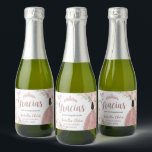 Quinceañera Blush Floral Rose Gold Dress Princess Sparkling Wine Label<br><div class="desc">Personalize these lovely blush floral rose gold mini sparkling wine champagne bottle labels easily and quickly. Simply click the Edit Using Design Tools button to further edit the text, wording, font style, font size, font colour, add more text, move or remove some images. The butterflies, quince girl and crown are...</div>