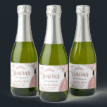 Quinceañera Blush Floral Rose Gold Dress Princess Sparkling Wine Label<br><div class="desc">Personalize these lovely blush floral rose gold mini sparkling wine champagne bottle labels easily and quickly. Simply click the Edit Using Design Tools button to further edit the text, wording, font style, font size, font colour, add more text, move or remove some images. The butterflies, quince girl and crown are...</div>