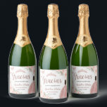 Quinceañera Blush Floral Rose Gold Dress Princess Sparkling Wine Label<br><div class="desc">Personalize these lovely blush floral rose gold sparkling wine champagne bottle labels easily and quickly. Simply click the Edit Using Design Tools button to further edit the text, wording, font style, font size, font colour, add more text, move or remove some images. The butterflies, quince girl and crown are movable,...</div>