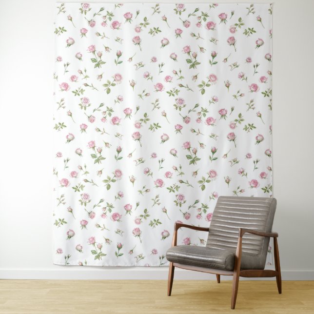 Quinceanera Blush Pink Rose Birthday Tapestry (In Situ)