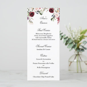 Quinceanera bordeaux menu Modèle