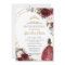 Quinceañera Burgundy Blush Floral Gold Princess
