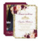 Quinceanera Burgundy Floral Gold Crown Photo