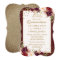 Quinceanera Burgundy Gold floral Sparkle Invite