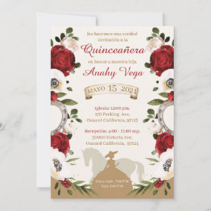Quinceanera Burgundy Red Charra,Charro Western  Save The Date