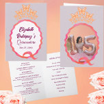 Quinceanera Butterflies Tiara Crown Squiggle Program<br><div class="desc">Elegant Princess Butterflies Tiara Crown Squiggle Quince Quinceañera 15th birthday party program with customized texts and photo image of the quince!

#quinceanera #butterfliy #tiara #crown #partyprogram #15thbirthday #girl #elegant #forher #quinceaneraprogram #missquince #squiggle #pinkpeach #missquinceanos #princess #quince</div>