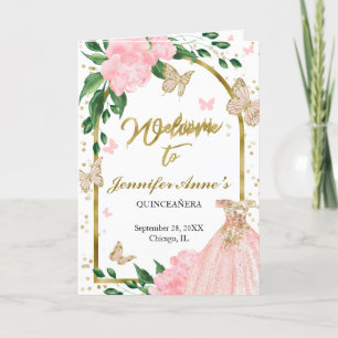 Quinceanera Butterflys Pink Blush Gown Programs