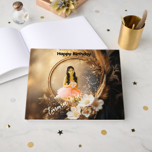 Quinceañera Celebration Custom Floral Guest Book