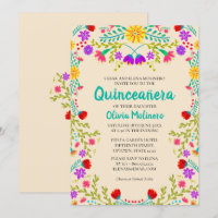 Quinceanera Champagne Mexican Flowers Birthday