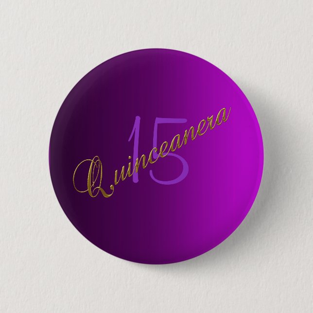 Quinceanera Club Button purple (Front)