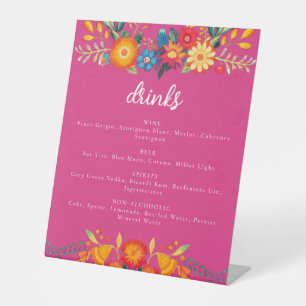 Quinceanera Drink Menu Pedestal Sign