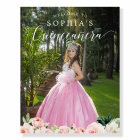 Quinceanera Elegant Floral Welcome Sign with Photo